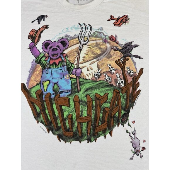 Rare Grateful Dead Liquid Blue Highgate Bear Farm Band Tee Tour Promo Large Art - Picture 7 of 10
